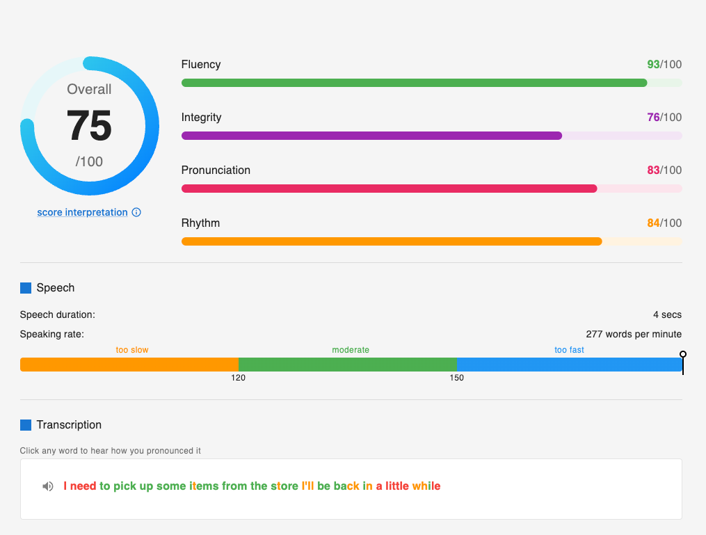 Mspeaking MSpeaking - Speech Assessment Tools
